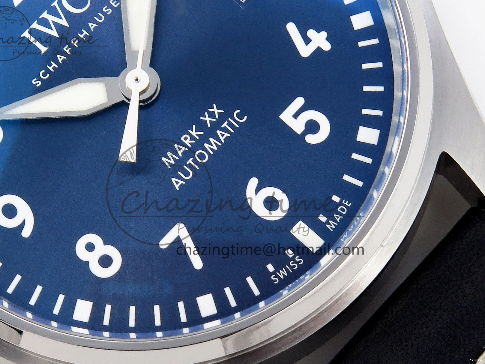 MIROTIME 1231 Pilot Mark XX IW328203 ZF 1:1 Best Edition Blue Dial on Dark Blue Leather Strap A Snug 7024